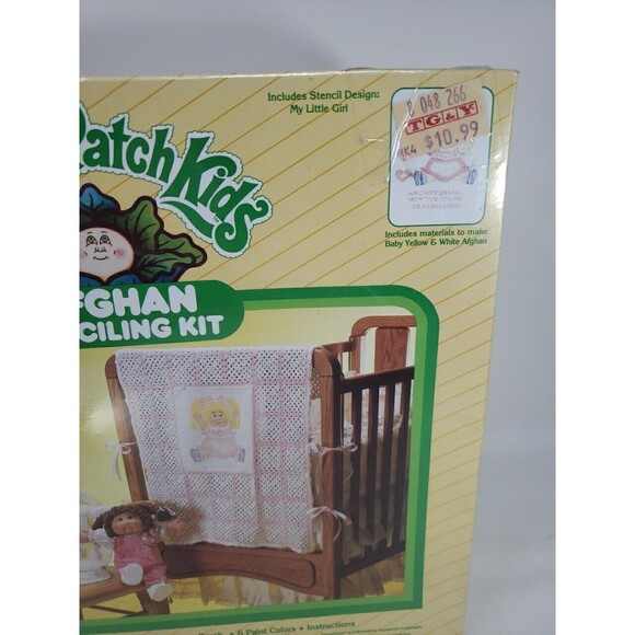 1984 Cabbage Patch Kids Afghan Stenciling Kit New Old Stock Sealed USA Vintage - Picture 4 of 16